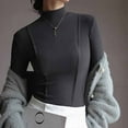 thumbnail image 5 of AXXD Women Tops Trendy Black Basic Summer 2024 Turtle Necks Winter Bottomed Double-sided Long Sleeve Clothes Tops, 5 of 8