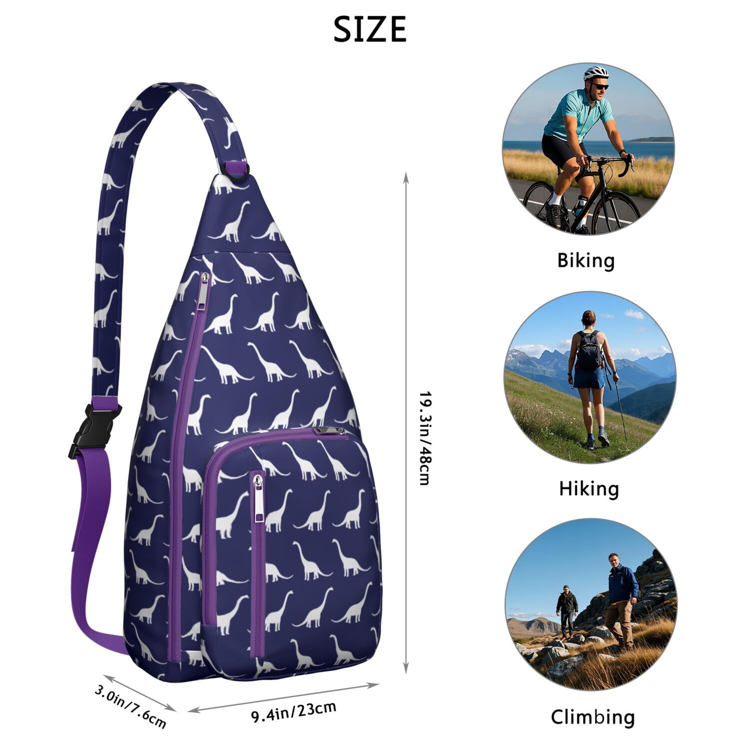Dino Print Chest Bag&nbsp;- Tactical Shoulder Sling for Outdoor (Durable & Water-Resistant)