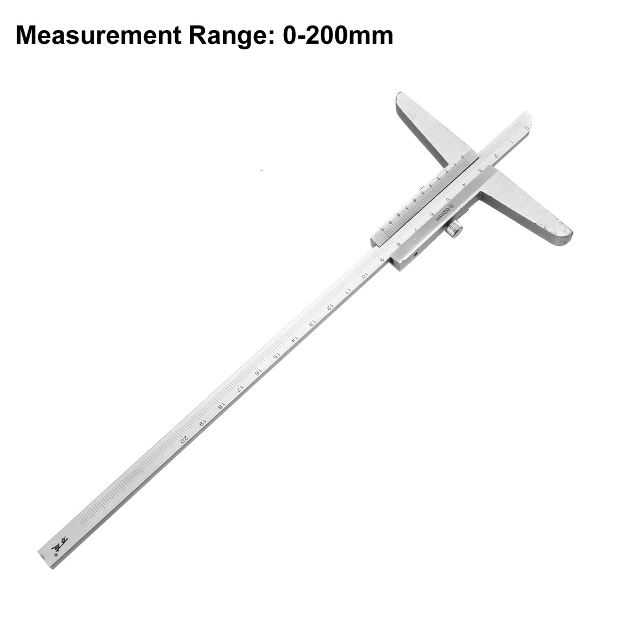 Unique Bargains 200mm x 0.02mm Carbon Steel Depth Gauge Caliper