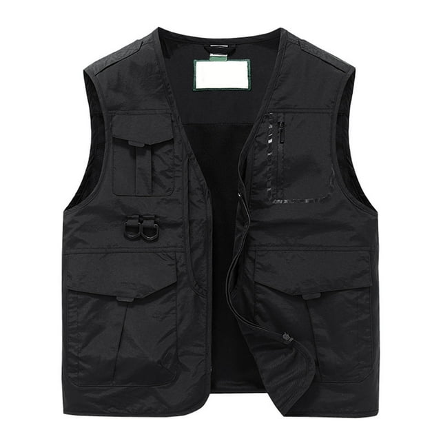 Men's Lightweight Casual Outdoor Travel Work Vest Jacket with Multiple Pockets for Spring Summer Fall