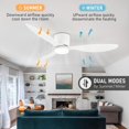 thumbnail image 3 of 52/42 Inch Ceiling Fan With Lights And Remote Control, Tri-Color Temperature LED, 6, 3 of 4