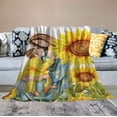 thumbnail image 2 of ONETECH Mom Blanket, Mom Birthday Gifts,Christmas, Blanket for Mom from Daughter, Flannel Soft Warm Cozy Sunflowers Love Letter Printed Throw Mother Blanket, 2 of 6