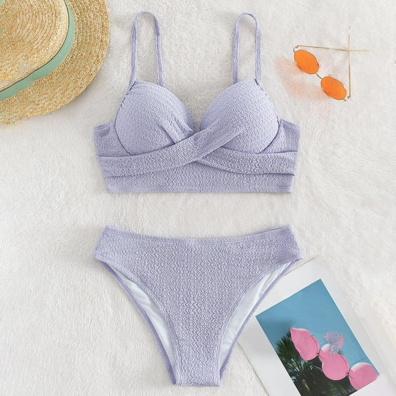 HaoXianJian 2 Piece Women's Swimsuits Bikinis Cheeky Bathing Suit Sriangle ring Thong Low Waisted Swimwear