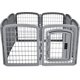 thumbnail image 3 of Cerca de plástico para mascotas de 8 paneles con puerta,152cm L x 148cm W x 71cm H, color gris, 3 of 8