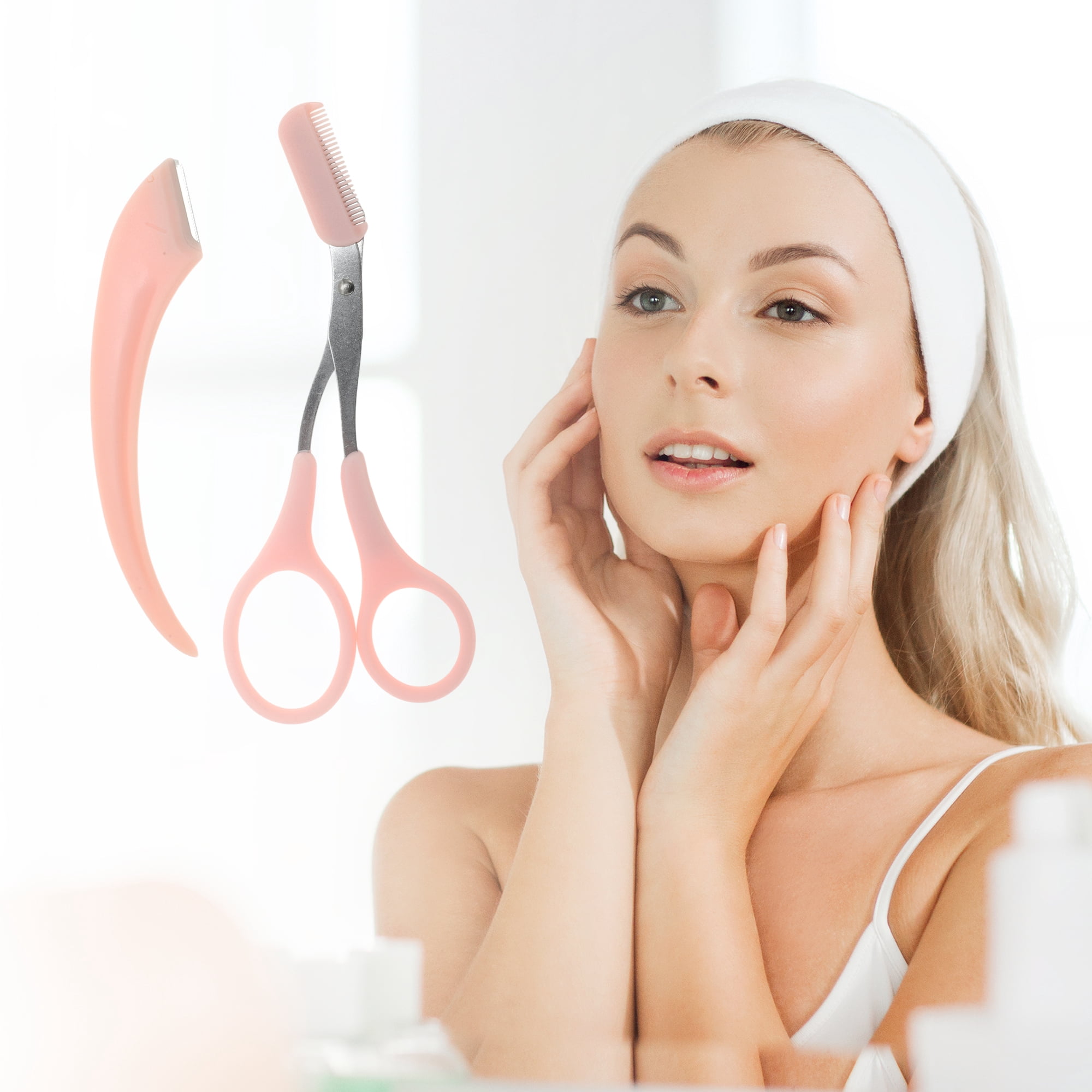 Unique Bargains Convenient Multifunctional Eyebrow Scissor Kit for Easy Hair Removal