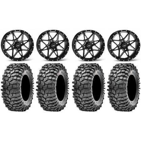 ITP Tornado 15 Wheels Black 35 Roxxzilla Tires Kawasaki Mule Pro FXT