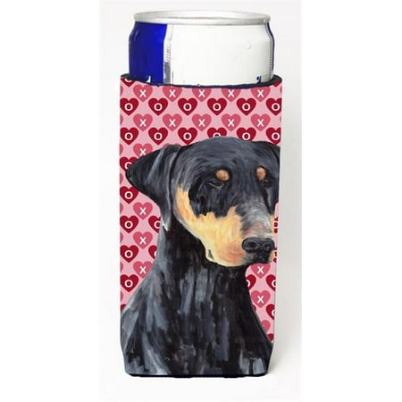 

Doberman Hearts Love and Valentines Day Portrait Michelob Ultra bottle sleeve for Slim Can