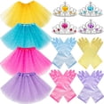 thumbnail image 2 of 12 piezas Princesa Vestida Tutu Guantes Corona Accesorios Tiara Guantes de ballet Tutú Falda para niñas Favores de fiesta de disfraces, 2 of 2