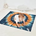 thumbnail image 2 of Orange Blue Tie Dye Spiral Pattern Blanket,Comfortable Soft Flannel Throw Blanket,All Season,Warm Lightweight Blankets for Sofa Bed Couch Living Room Chair,30"x40", 2 of 4