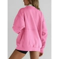 thumbnail image 5 of Women's Half Zip Sweatshirts Fleece Stand Collar Long Sleeve Thumb Hole Oversized Pullovers with Pockets, 5 of 5