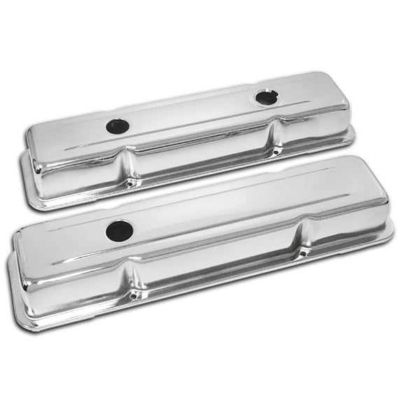 Fits 1958-1986 Chevy SB Small Block Engine Oem Style Short Valve Covers Chrome
