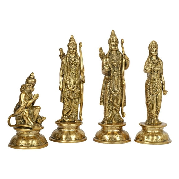 Brass World Brass Ram Darbar Murti Lord Rama Laxman and Sita Religious God Statue Spiritual Home Decor Pooja Temple Shrine Home Décor 9 Inches