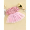 thumbnail image 3 of Bagilaanoe Toddler Baby Girl Party Dress Sequined Short Sleeve A-line Princess Dresses 12M 18M 24M 3T 4T 5T Kids Casual Swing Sundress, 3 of 8