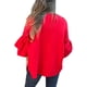 thumbnail image 3 of Chaqueta de Traje Informal Elegante con Abertura Frontal, Acampanada y Mangas 3/4 para Mujer. Rojo S, 3 of 7