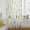 thumbnail image 6 of Spring Floral Sheer Curtains 84 Inches Long, Summer Botanical Sage Green Striped Light Filering Curtains, Breathable Simi Curtain Privacy Drapes for Living Room Bedroom Lightweight Window Treatment, 6 of 9