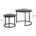 thumbnail image 3 of vfytbgnhj Small Coffee Table   Round End Tables for Living Room  Modern Black Nesting Tables  Farmhouse Wood Side Table With Metal Frame  Easy Assembly  Stacking, 3 of 7