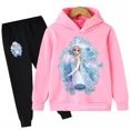 thumbnail image 2 of Conjunto de sudadera con capucha de Frozen para niñas de primavera y otoño, ropa de Papá Noel para niños, traje informal para niños, traje para niños, sudaderas con capucha y pantalones, 2 piezas, 2 of 4
