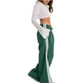 thumbnail image 3 of Womens Track Pants Loose Straight Leg Jogging Sweatpants Warm-Up Sports Athletic Running Green M, 3 of 7