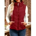 thumbnail image 4 of Rufenpurify Puffer Vest Women Sleeveless Zip Up Outerwear Stand Collar Sleeveless Padded Down Jackets with Pockets, 4 of 7