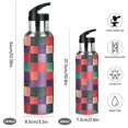 thumbnail image 2 of Yayeee 33oz Insulated Water Bottle Double Wall Stainless Steel with Flip Straw Lid, Red and Purple Plaid Pattern, 2 of 7
