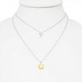 thumbnail image 2 of Stainless Steel Two-Tone Double Chain Cross Flower Pendant Necklace, 2 of 3