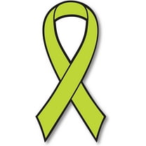 Lime Lymphoma Cancer Awareness Ribbon Car Decal 3.5" x 7"