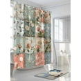 thumbnail image 3 of Elegant Spring Floral Long Shower Curtain Set, Waterproof Shower Curtains for Bathroom, Farmhouse Summer Botanical Plaid Washable Fabric Cloth Bath Curtain for Bathtub with Hooks 72x84 Inches, 3 of 6