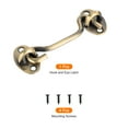 thumbnail image 3 of Uxcell 4 inch Hook and Eye Latch Barn Door Lock Stainless Steel, Bronze Tone, 3 of 7