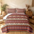 thumbnail image 2 of Erosebridal Southwestern Aztec Quilt King, Retro Rhombus King Coverlet Set, Terracotta Blue Black Cream 3-Piece, 1 Bedspread and 2 Pillowcases, 2 of 7