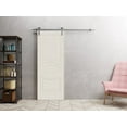 thumbnail image 4 of Modern Barn Door 36" x 80" inches / Mela 7001 Painted Creamy / 6.6FT Silver Rail Track Heavy Hardware Set / Solid Panel Interior Doors, 4 of 4