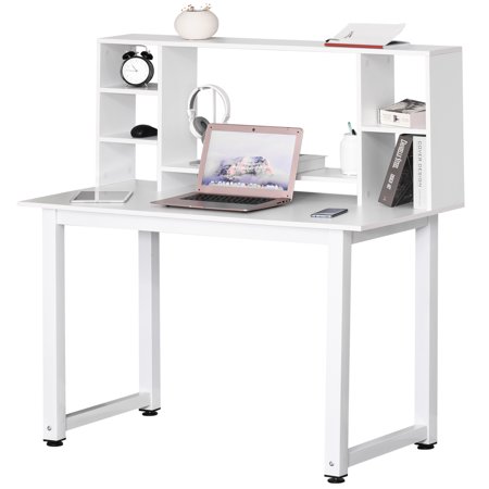 Homcom Computer Desk Writing Table With Storage Hutch Shelf Free Standing Muti Function Workstation For Home Office White Canada Homcom Computer Desk Writing Table With, Narrow White Desk With Hutch