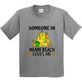 thumbnail image 3 of Inktastic Someone in Miami Beach Loves Me Youth T-Shirt, 3 of 5