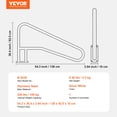 thumbnail image 6 of VEVOR Pool Handrail, 54 x 36 inch Pool Railing, Stainless Steel with Base Plate for Indoor/Outdoor Pools,Swimming Pool Safety Railing for Decks,Rust-Proof Grab Bar w/ Grip Cover&Accessories for Spas, 6 of 9