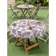 thumbnail image 4 of Outdoor Tablecloth with Umbrella Hole for Patio/Picnic/Party/Camping, Pink Rose Waterproof Table Cloth Round Cover Washable, Rustic Vintage Botanical Floral Watercolor (Dia 60"), 4 of 9