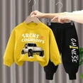 thumbnail image 2 of Toddler Boy Outfits Baby Spring Fall Graphic Long Sleeve Elastic Waist 6M 9M 12M 2T 3T 4T Sweatshirt Tops Pants Set Clothes 2 Piece, 2 of 7