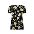 thumbnail image 5 of DYMADE Eleagnt Square Neck Blouse Pullover Summer Women Floral T-Shirt, 5 of 5