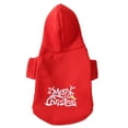 thumbnail image 2 of harmtty Pet Sweatshirt Soft Warm Hooded Winter Cat Dog Clothes Christmas,Red, 2 of 8