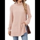 thumbnail image 3 of Camisas de Larga para Mujer, Blusas Túnica Casuales de Cuello Alto Rosa L, 3 of 10