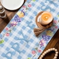 thumbnail image 3 of Easter Bunny Table Runner - 108 Inch Long Spring Easter Eggs Chick Floral Blue Check Cotton and Linen Blended Dress Scarves Farmhouse Table Runner for Kitchen Dining, Coffee Table, 13" x 108", 3 of 8