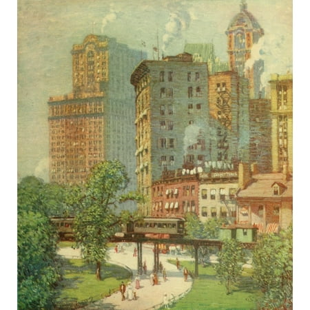 Old New York Yesterday & Today 1922 Battery Park & State St NY Poster Print by  Everett L