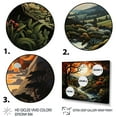thumbnail image 3 of Designart "Garden of Eden Orange Green Mountain I" Landscapes Floater Framed Canvas Wall Art, 3 of 7