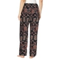 thumbnail image 3 of Goofa Retro Floral Printed Soft Pajama Pants for Women, Wide Leg Comfy Casual Lounge Yoga Pants-Large, 3 of 9