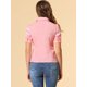thumbnail image 5 of Allegra K Blusa De Trabajo De Algodón Plisado Con Manga Farol Para Mujer Rosa S, 5 of 6