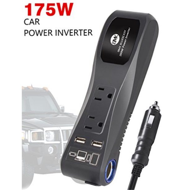 Bmk 175w Car Power Inverter Dc 12v To 115v Ac Converter With 4 2a Dual Usb Charger Adapter Dual Ac Outlet Plug Car Cigarette Lighter Socket Walmart Com Walmart Com