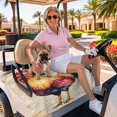 thumbnail image 3 of Golf Cart Seat Covers for 2 Seater, Farmhouse Rooster Soft Microfiber Cart Seat Towel Blanket, Vintage Rustic Animal Prints Absorbent Breathable Non Slip Bench Seats Protector for Golf Course 51"x31", 3 of 9