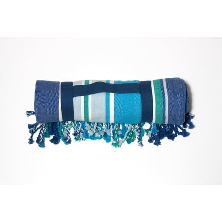 Heavy Fringed Beach Blanket 100% Cotton Hyannis