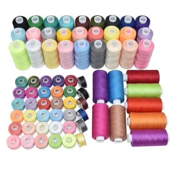 72Pcs 36 Colors Sewing Thread Set with Matching Prewound Bobbin Threads and Case, 550 Yards per Polyester Thread, Popular Colors for Hand & Machine S