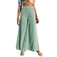 thumbnail image 1 of Gureui Women's Wide Leg Pants,Casual Vintage Floral Printed High Waist Straight Baggy Loose Trousers Streetwear, 1 of 6