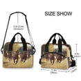 thumbnail image 3 of Lunch Bag Portable Crossbody Meal Bag Cooler Bag Insulated Lunch Bag Food Bag Handheld & Crossbody Design A Herd Of Running Horses, 3 of 6