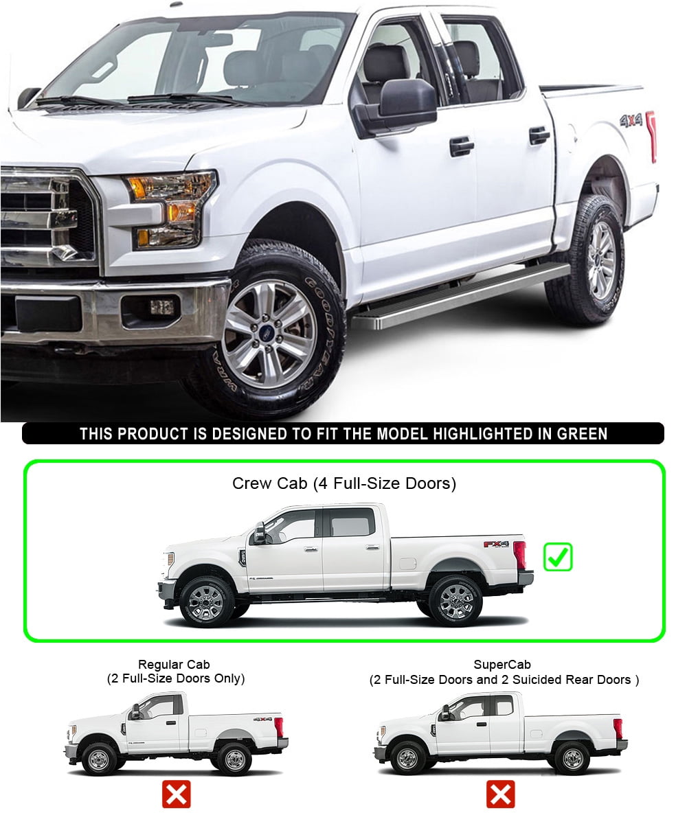 length of f150 crew cab 5 5 bed on Iboard Running Board For F 150 Supercrew Cab 4 Full Size Door Walmart Com Walmart Com